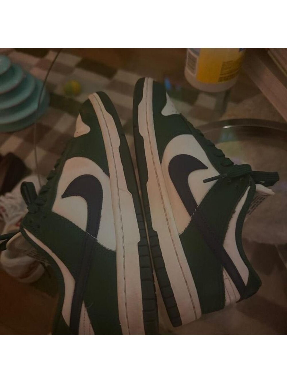 Nike Women's Dunk Low Green and Navy size 7W - Picture 4 of 5